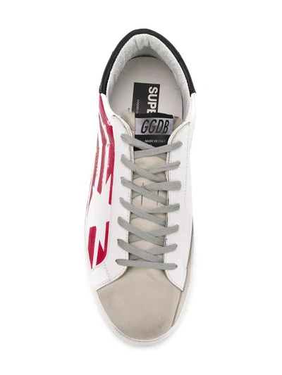 Shop Golden Goose Red Flag Superstar Sneakers In White