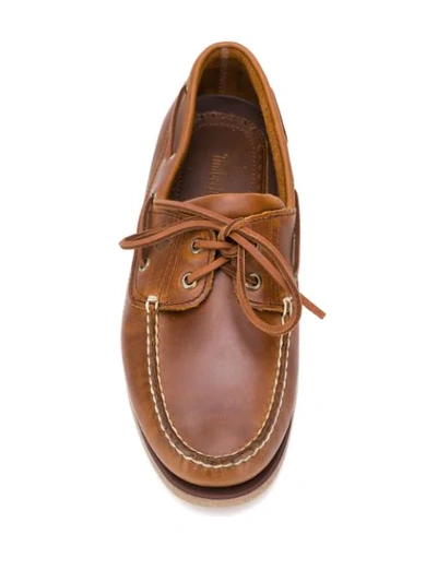 Shop Timberland Lace-up Boat Shoes In Brown