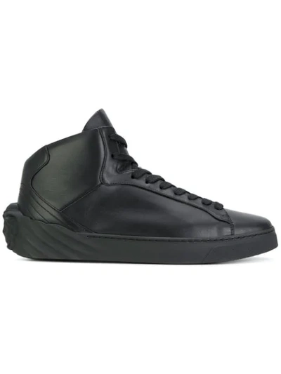 Shop Versace Hi Top Sneakers In Black