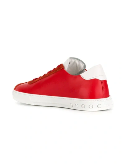 Shop Tod's Logo Detail Sneakers In Red