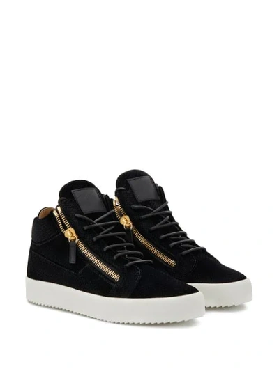 Shop Giuseppe Zanotti Zip Detail Sneakers In Black