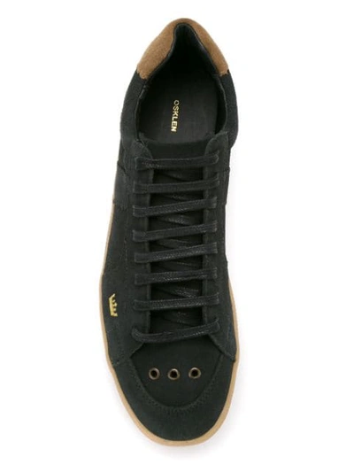 Shop Osklen Leather Sneakers In Black