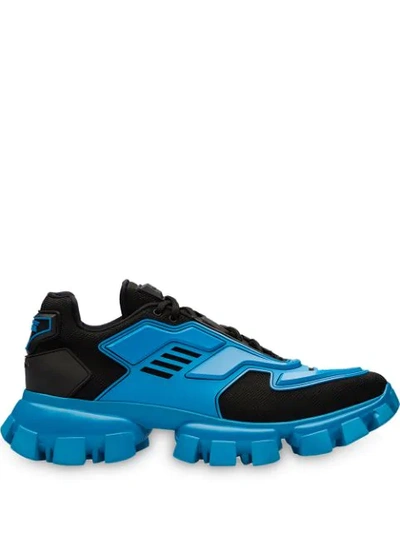 Prada Men's Cloudbust Thunder Lug-sole Trainer Sneakers In Black/blue |  ModeSens