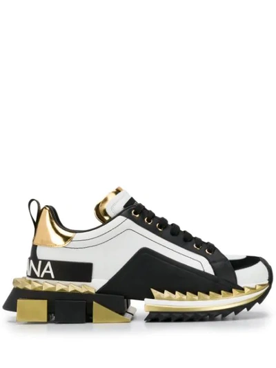 Dolce & Gabbana Men's Super King Sneakers In Gold | ModeSens