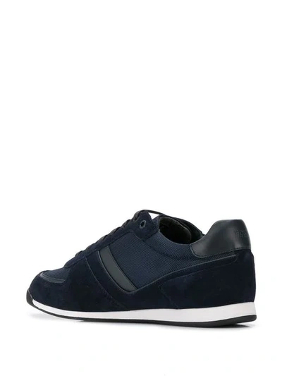 Shop Hugo Boss Textured Sneakers In Blue