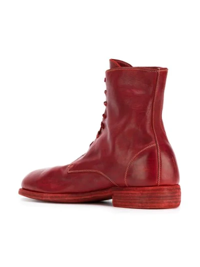 Shop Guidi Lace Up Ankle Boots In Red