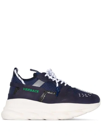 Shop Versace Chain Reaction 2 Sneakers In Blue