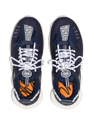 Shop Versace Chain Reaction 2 Sneakers In Blue
