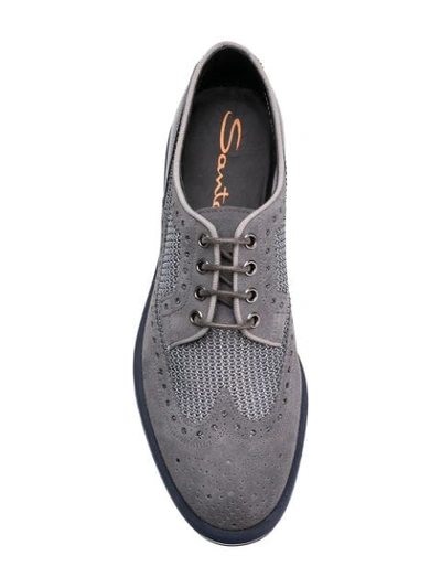 Shop Santoni Brogue Lace-up Shoes - Grey