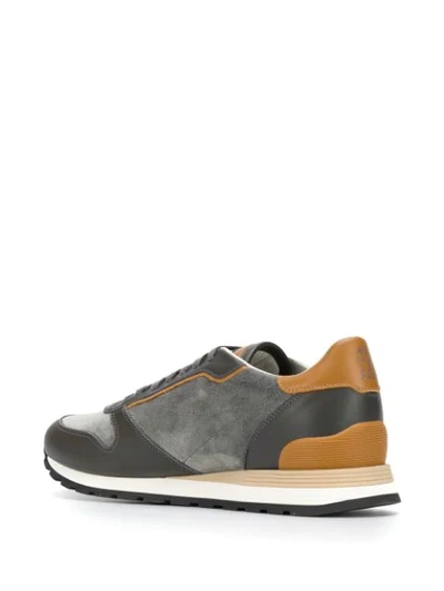 Shop Brunello Cucinelli Colour Block Sneakers In Grey