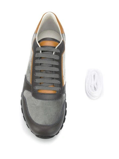 Shop Brunello Cucinelli Colour Block Sneakers In Grey