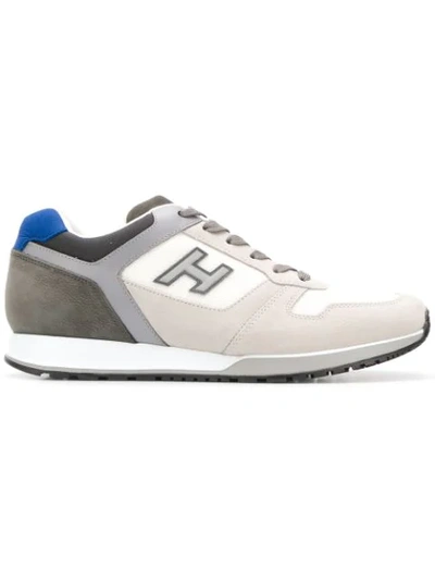 Shop Hogan H321 Lace-up Sneakers In 6edy Beige Grey