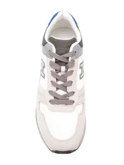 Shop Hogan H321 Lace-up Sneakers In 6edy Beige Grey