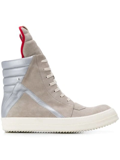 Shop Rick Owens Geobasket Sneakers In Neutrals