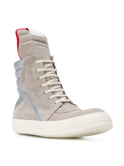 Shop Rick Owens Geobasket Sneakers In Neutrals