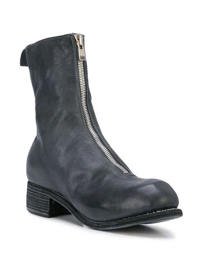 Shop Guidi Zipped Ankle Boots In Blue