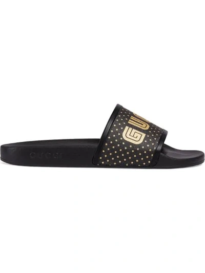 Shop Gucci Guccy Slide In Black