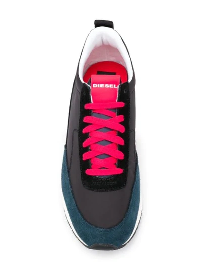 Shop Diesel Colour-block Sneakers In T8013 Black