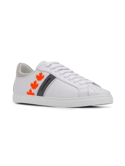 Shop Dsquared2 Logo Low-top Sneakers In M635 Bianco+arangio