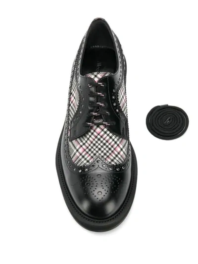 Shop Alexander Mcqueen Houndstooth Check Derby Shoes In Black
