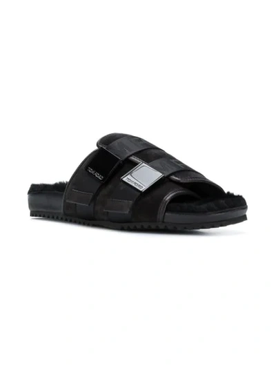 TOM FORD BUCKLE OPEN-TOE SANDALS - 黑色