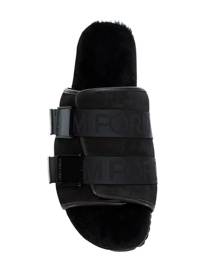 TOM FORD BUCKLE OPEN-TOE SANDALS - 黑色