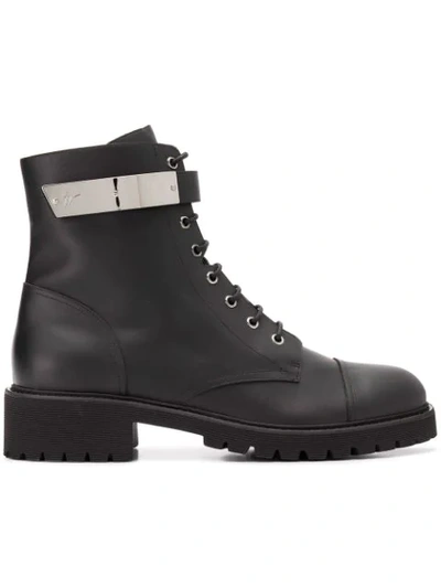 Giuseppe Zanotti Ankle Boot Rombos Leather In Black | ModeSens
