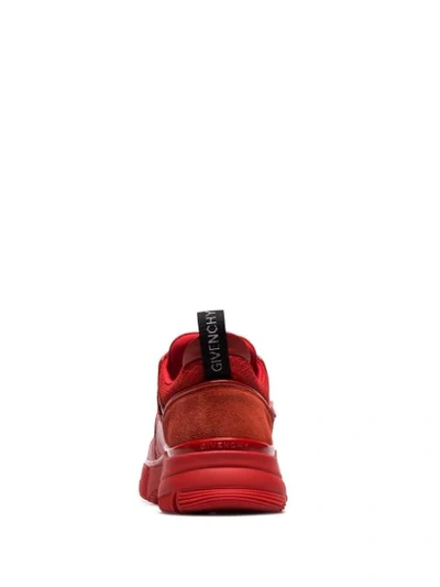 GIVENCHY RED JAW NEOPRENE AND LEATHER SNEAKERS - 红色