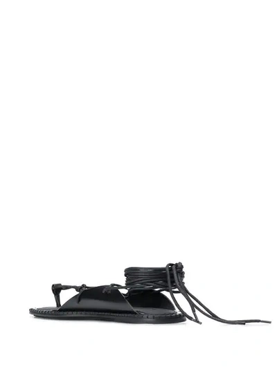 Shop Ann Demeulemeester Crossed Strings Sandals In Black
