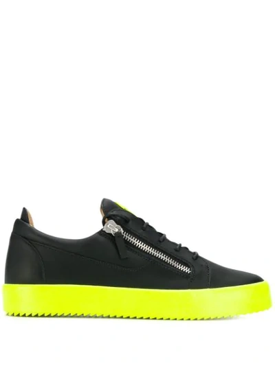 Shop Giuseppe Zanotti Frankie Fluo Sneakers In Black