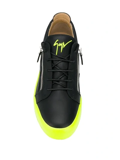 Shop Giuseppe Zanotti Frankie Fluo Sneakers In Black