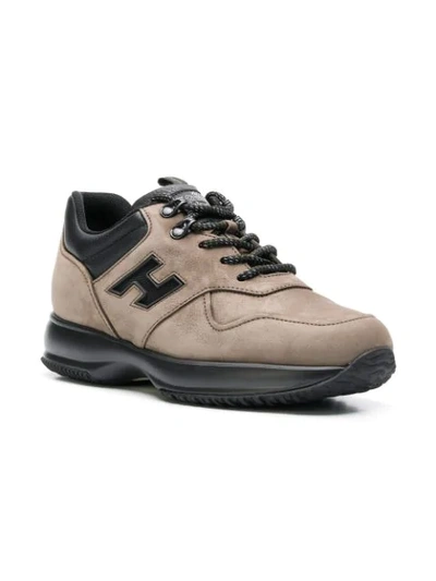 Shop Hogan Interactive Sneakers In Brown