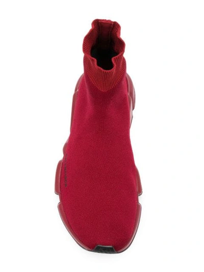 Shop Balenciaga Speed Sock Sneakers In Red