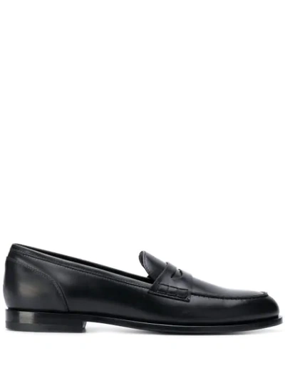 BALMAIN LEATHER PENNY LOAFERS - 黑色