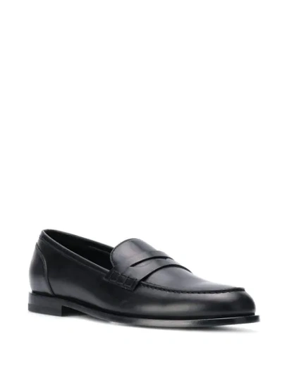 BALMAIN LEATHER PENNY LOAFERS - 黑色