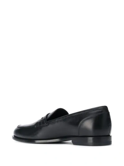 Shop Balmain Leather Penny Loafers In Black