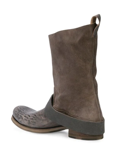 Shop Ma+ Distressed Mid-calf Boots In Grey