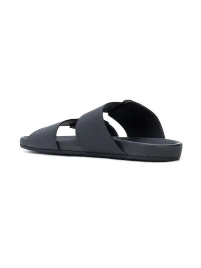 Shop Lanvin Flat Buckle Sandals In Black