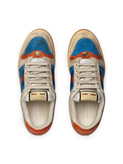 Shop Gucci Screener Leather Sneaker In Neutrals