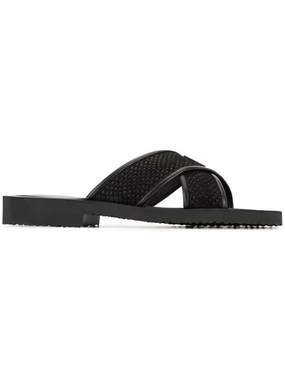 Shop Giuseppe Zanotti Crossover Sandals In Black