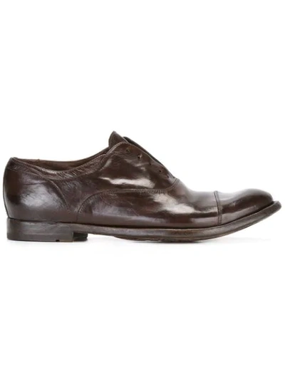 Shop Officine Creative Laceless Oxfords In Brown
