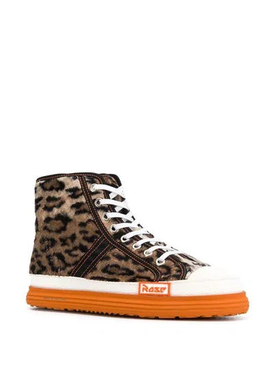 Shop Martine Rose Leopard Print Basketball Boots In Brown