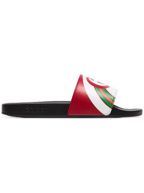 multicolor gucci slides