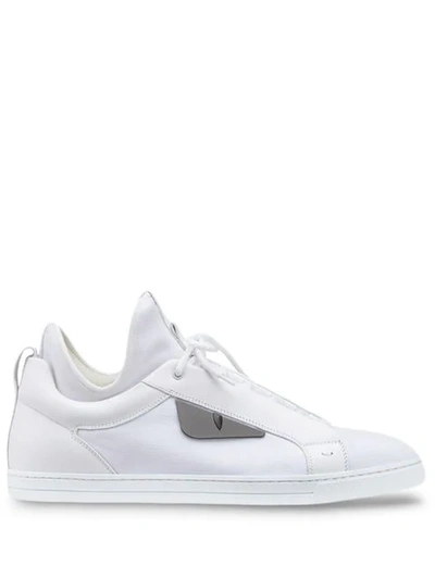 Shop Fendi Scuba Insert Sneakers In White