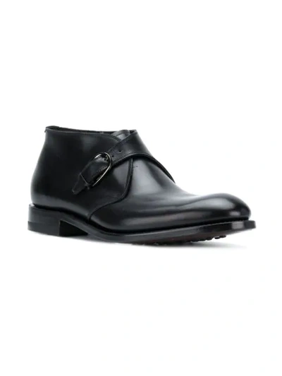 Shop Ferragamo Salvatore  Monk Strap Booties - Black