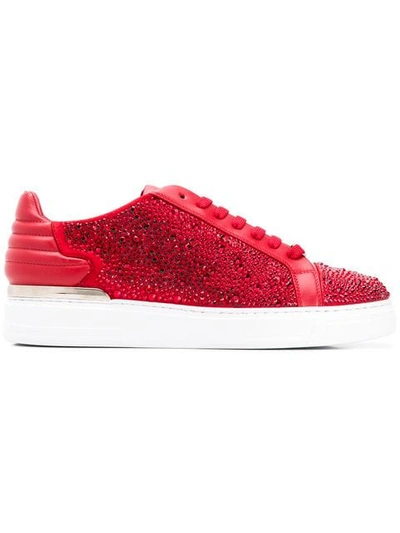 Shop Philipp Plein Classic Low-top Sneakers In Red