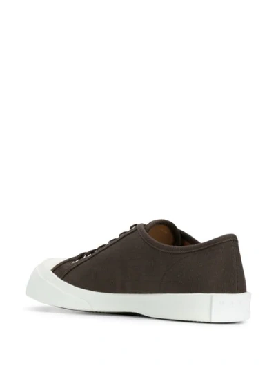 Shop Marni Lace-up Sneakers In Brown