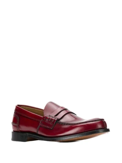 Shop Church's Jagged Tongue Loafers In Red
