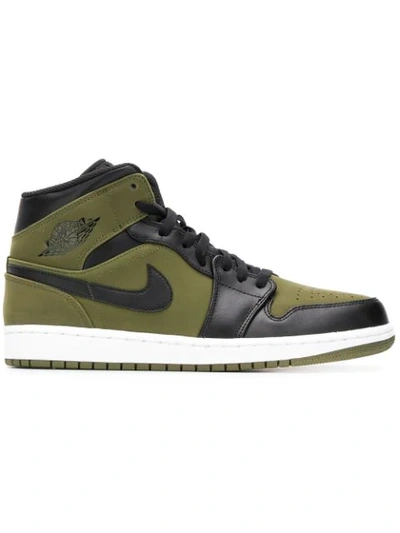 Shop Jordan Air  Mid 1 Sneakers In Green