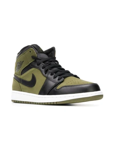 Shop Jordan Air  Mid 1 Sneakers In Green